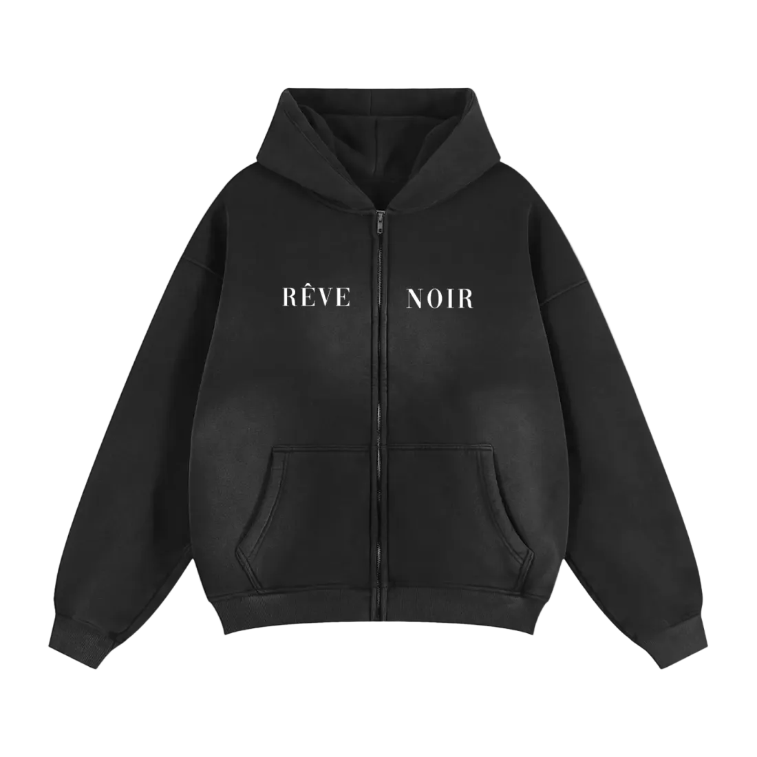 "For my Demons" Black Zip-Up Boxy Hoodie