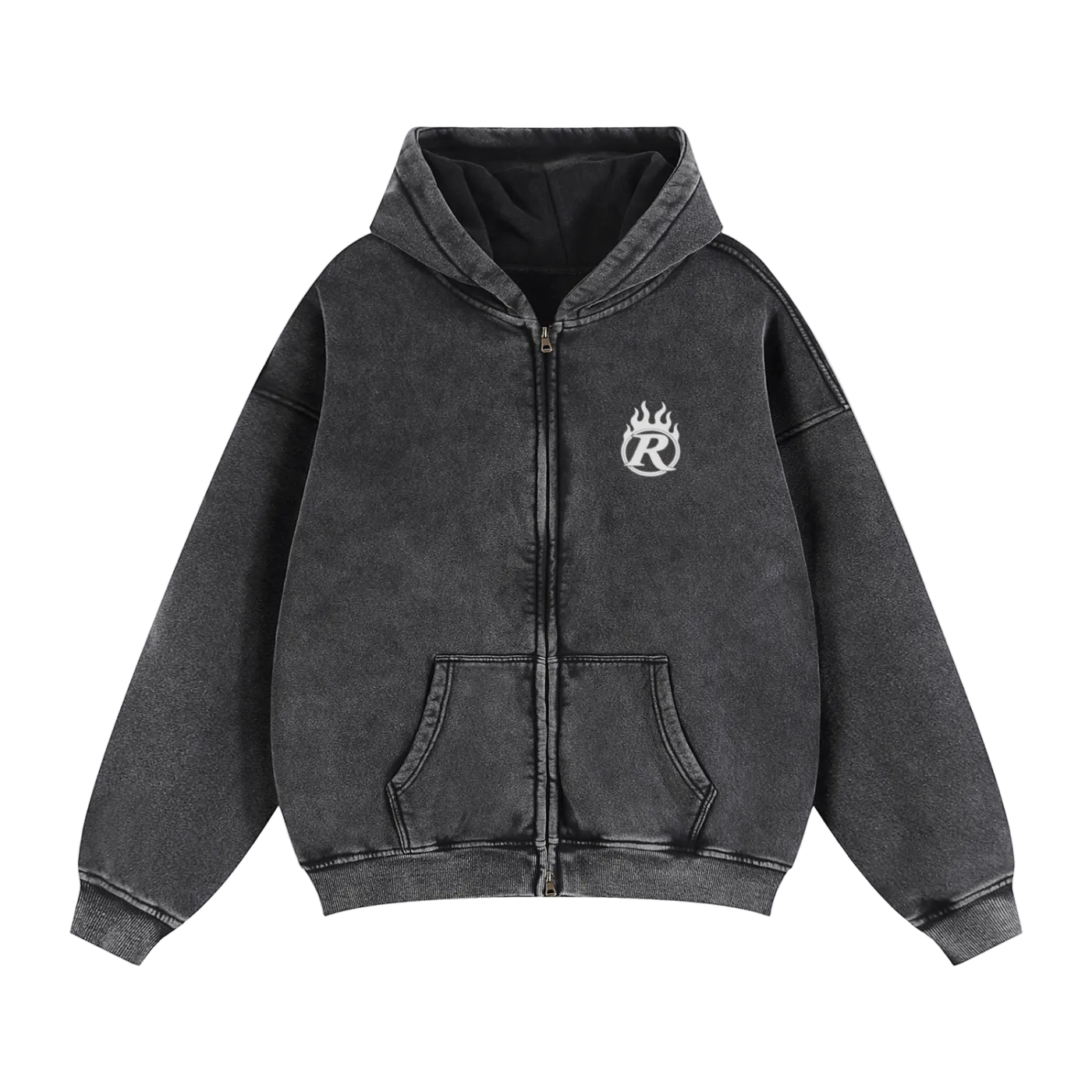 "Happiness is an Art" Boxy Zip-up Heavyweight Hoodie