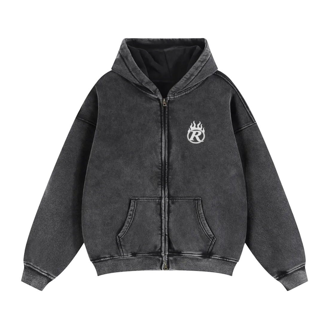 "Happiness is an Art" Boxy Zip-up Heavyweight Hoodie
